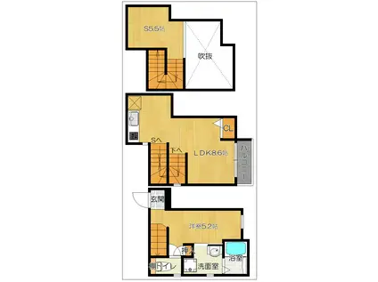 DREAMSTAGE吉塚BLOOM(1SLDK/1階)の間取り写真