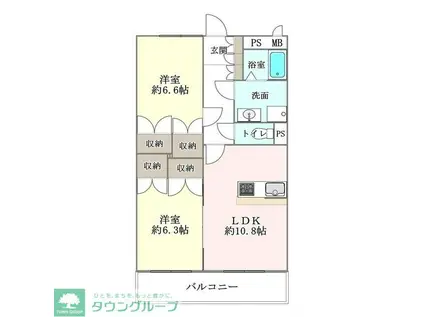 ファミール(2LDK/2階)の間取り写真
