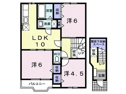 大島コーポII(3LDK/2階)の間取り写真
