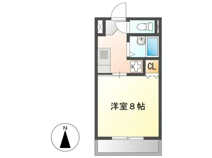 地下鉄東山線 本陣駅 徒歩12分 3階建 築26年(1K/3階)の間取り写真