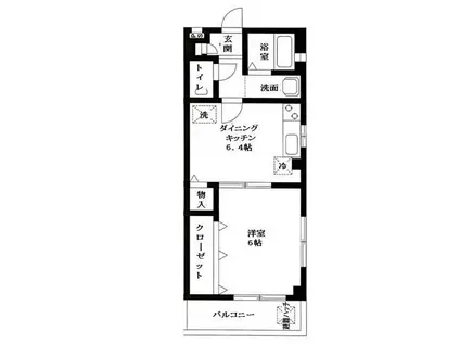 野口ビル(1DK/4階)の間取り写真