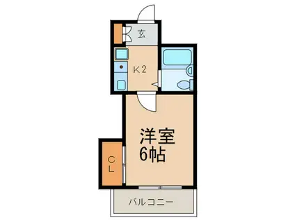 プレアール東難波(1K/3階)の間取り写真