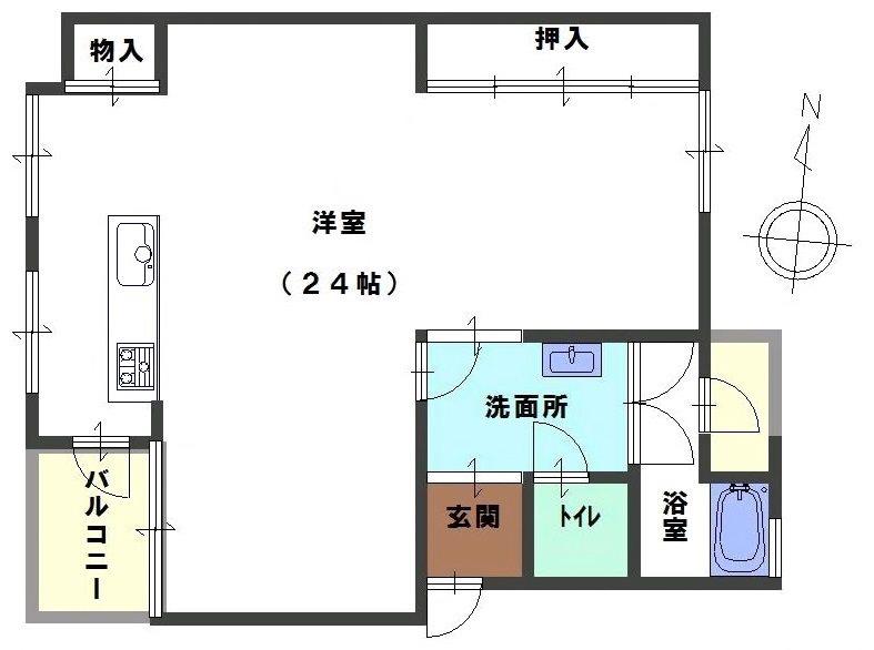 五位の池北ビル(ワンルーム/3階)の間取り写真