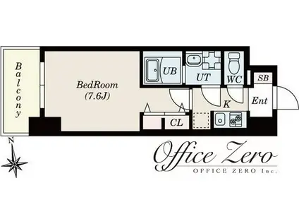 S-RESIDENCE桜本町AWESOME(1K/7階)の間取り写真