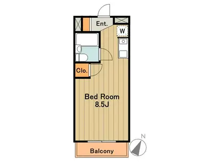コンフィーコーポ(1K/3階)の間取り写真