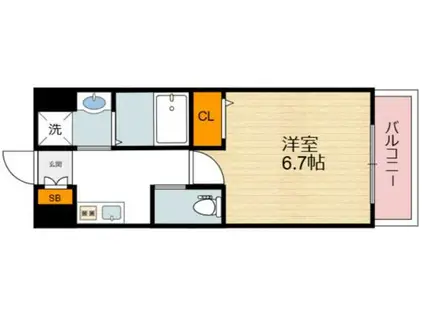 AVANTIO GRANDE(1K/7階)の間取り写真