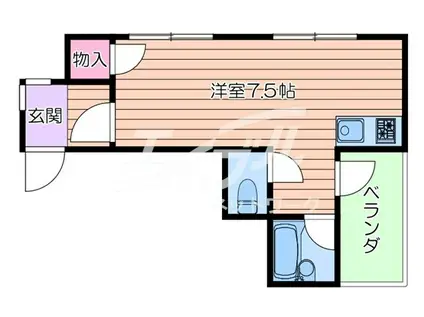 ローズハイツ(ワンルーム/3階)の間取り写真