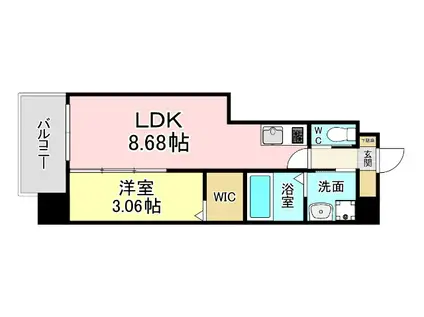 AMITAVA(1LDK/4階)の間取り写真