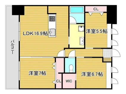 FAMILIE(3LDK/8階)の間取り写真