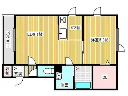 アルファーメゾン(1LDK/1階)の間取り写真