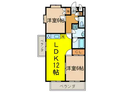 ピサリーパルク(2LDK/3階)の間取り写真