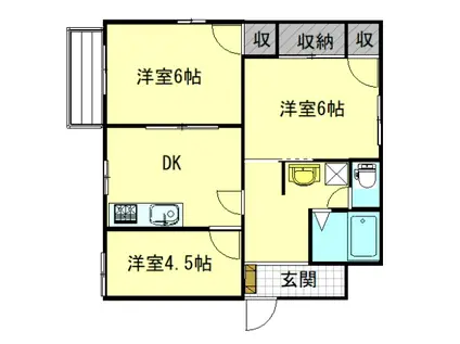 ハイツ高野(3DK/1階)の間取り写真