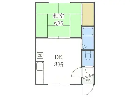 レジデンス嶺(1LDK/3階)の間取り写真