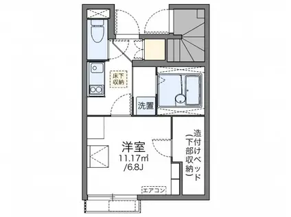 レオネクストジョーイ(1K/1階)の間取り写真