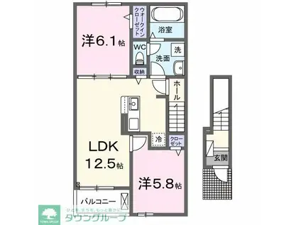 京成松戸線 五香駅 徒歩13分 2階建 新築(2LDK/2階)の間取り写真