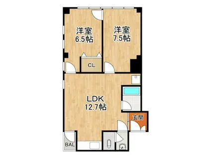 サンシャイン狭山(2LDK/3階)の間取り写真