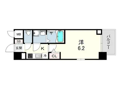 CION KOBE BAYSIDE(1K/4階)の間取り写真