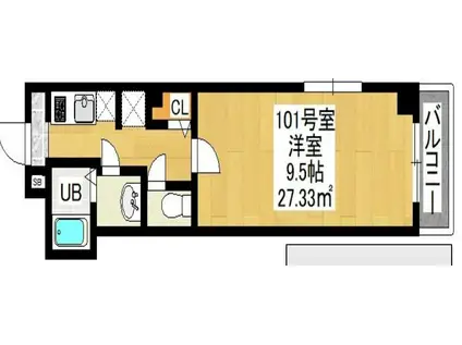 ハイロード大島(1K/1階)の間取り写真