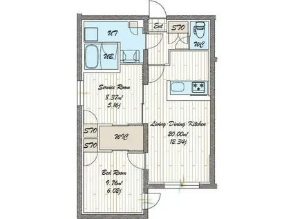 QUADOR NOIE 今池(1SLDK/4階)の間取り写真