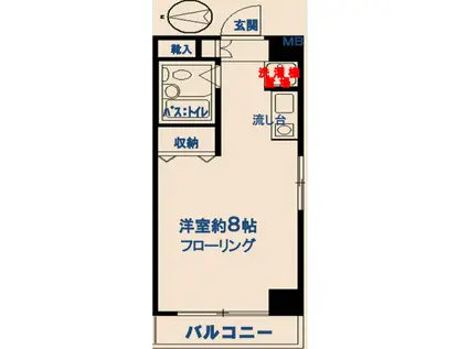 シントミプラザ新宿(ワンルーム/4階)の間取り写真