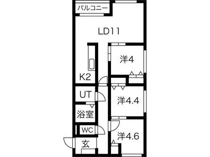 コートロティ琴似アネックス(3LDK/3階)の間取り写真