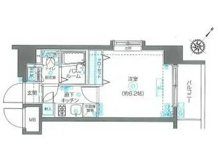 フェニックス池袋参番館(1K/2階)の間取り写真