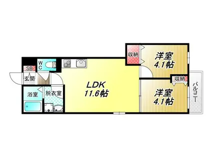 D PORTA AVENUE(2LDK/1階)の間取り写真