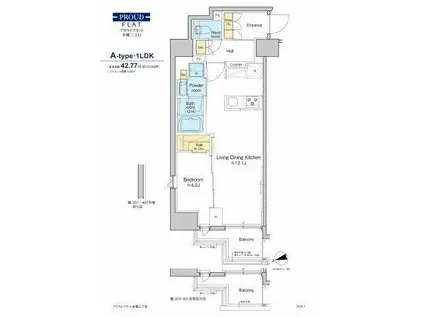 プラウドフラット本郷三丁目(1LDK/10階)の間取り写真