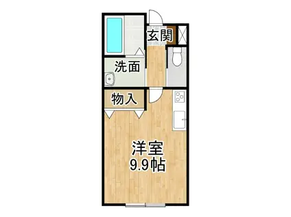 CRECERII(ワンルーム/2階)の間取り写真