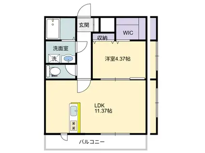 センチュリーヒルズ新鎌ヶ谷(1LDK/1階)の間取り写真