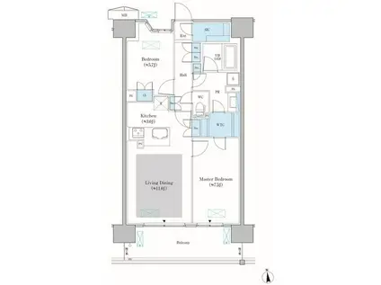 ロイヤルパークス船橋(2LDK/8階)の間取り写真