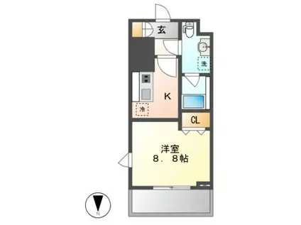 ウェスティン上前津(1K/6階)の間取り写真