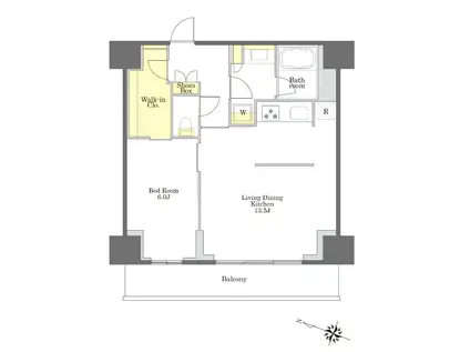 プライムメゾン白金台タワー(1LDK/22階)の間取り写真