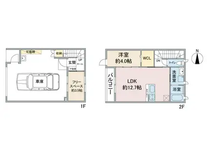 HC-G IWAKURA(1SLDK/2階)の間取り写真