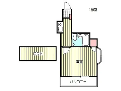 ファイロリコート(1K/2階)の間取り写真