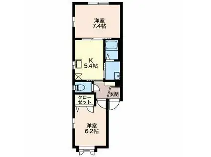 メゾン・ド・メルシー(2K/1階)の間取り写真