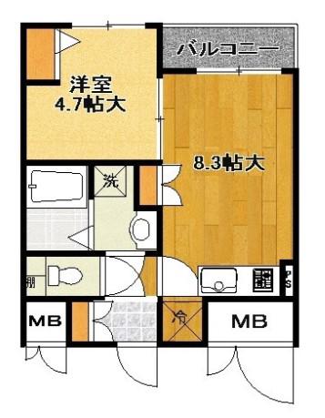 FIORE SHIBUYA フィオーレ渋谷(1LDK/3階)の間取り写真