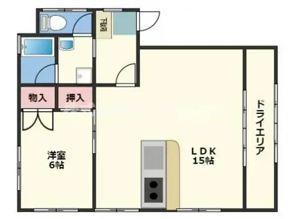 コーポ中村III(1LDK/2階)の間取り写真