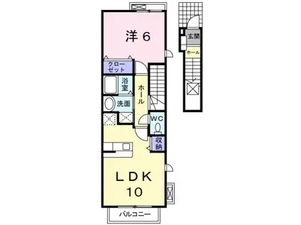 ポンドサイド F(1LDK/2階)の間取り写真