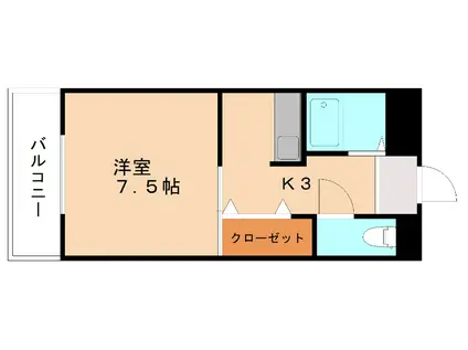 ピュアシティ小倉(1K/9階)の間取り写真