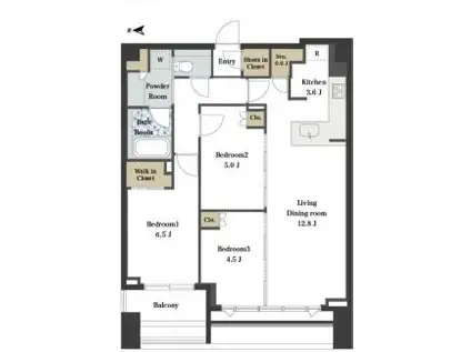 シティタワー銀座東(3LDK/20階)の間取り写真