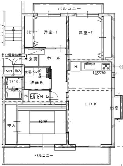 グレース蓮池(3LDK/2階)の間取り写真