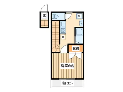 花水木ガーデンヒルズアネックス(1K/2階)の間取り写真