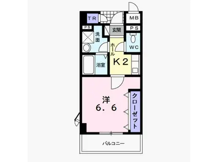 パルクアヴニュ(1K/3階)の間取り写真