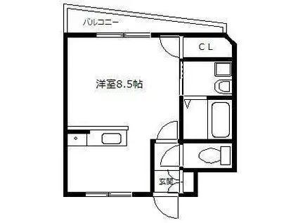 コロニーコアマンション野間(ワンルーム/2階)の間取り写真