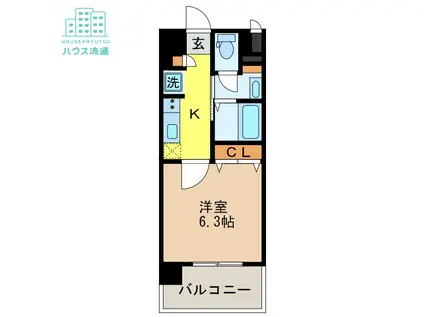 RESIDENCE中川(1K/3階)の間取り写真
