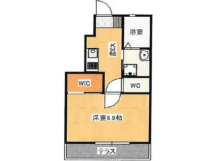 サブライム(1K/1階)の間取り写真