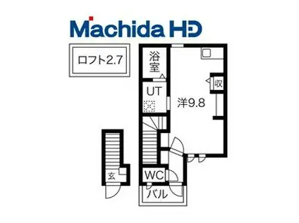 あんしん三宝町08-1010(ワンルーム/2階)の間取り写真