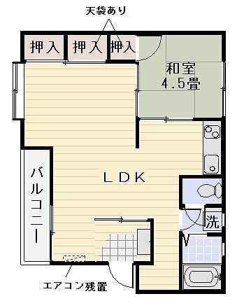 第一サクラビル(1LDK/2階)の間取り写真