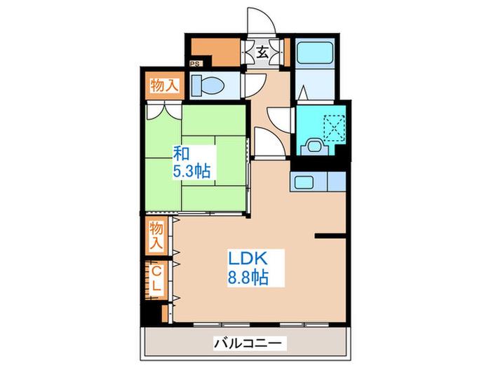 レジデンスカープ札幌(1LDK/15階)の間取り写真